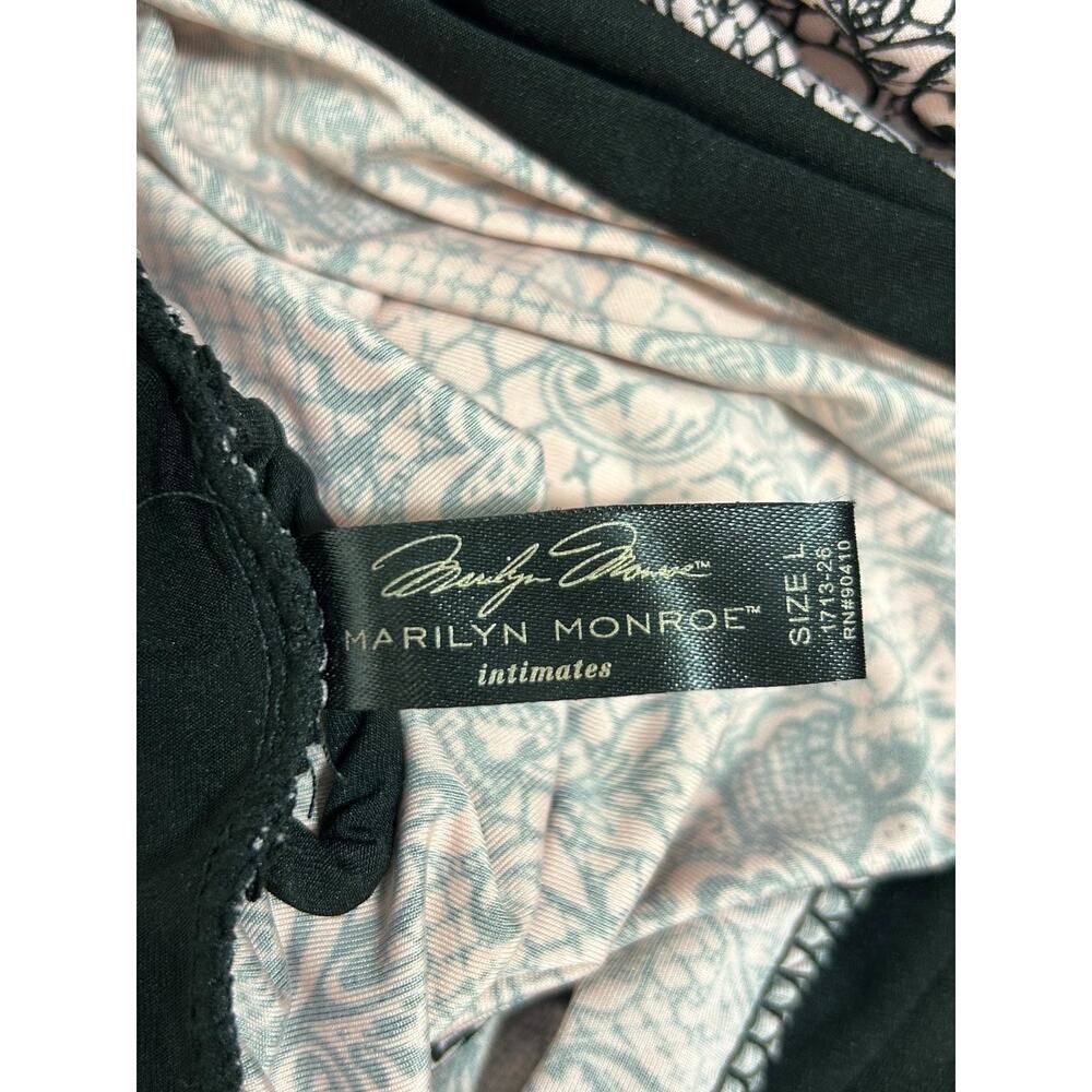 Marilyn Monroe Intimates Robe‎ Womens Size L Pink Black Paisley Floral Print - Picture 7 of 11